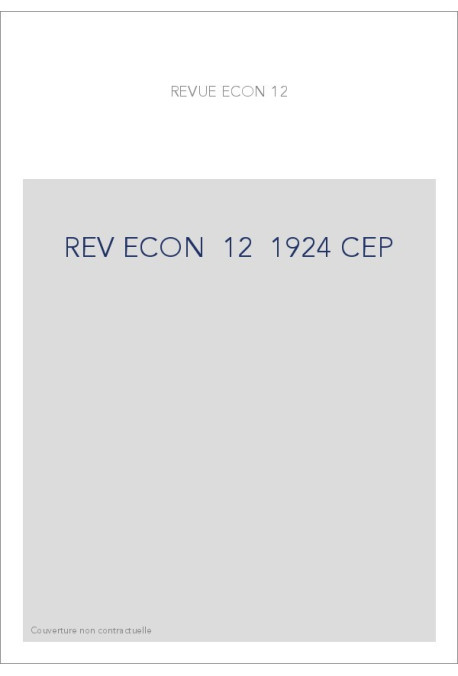 REVUE D'HISTOIRE ECONOMIQUE ET SOCIALE T12(1924)