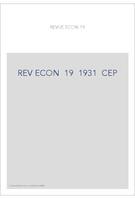REVUE D'HISTOIRE ECONOMIQUE ET SOCIALE T19(1931)
