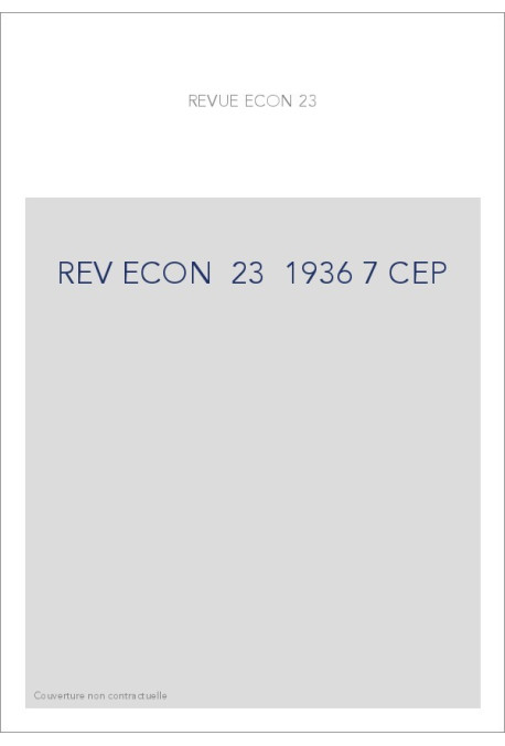 REVUE D'HISTOIRE ECONOMIQUE ET SOCIALE T23(1936-37)