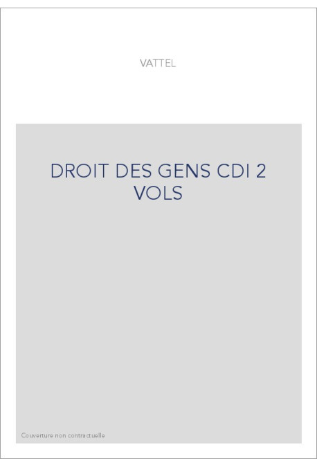 DROIT DES GENS CDI 2 VOL