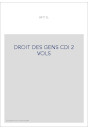 DROIT DES GENS CDI 2 VOL