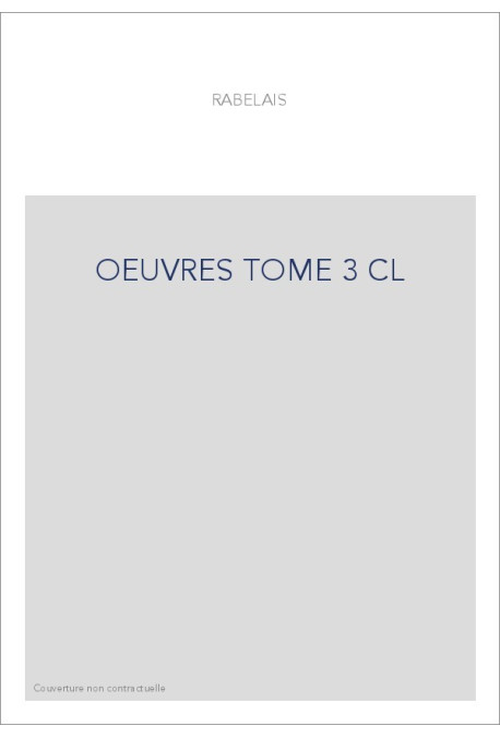 OEUVRES TOME 3 CL