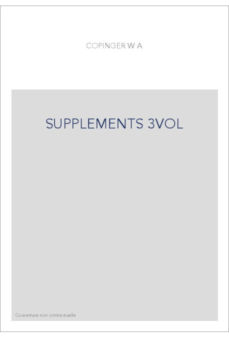 SUPPLEMENTS AU REPERTORIUM BIBLIOGRAPHICUM DE HAIN (1895)