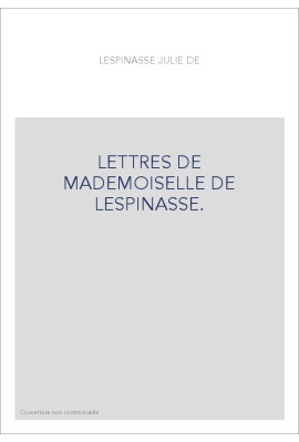 LETTRES DE MADEMOISELLE DE LESPINASSE.