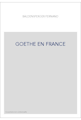 GOETHE EN FRANCE
