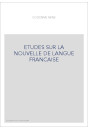 ETUDES SUR LA NOUVELLE DE LANGUE FRANCAISE