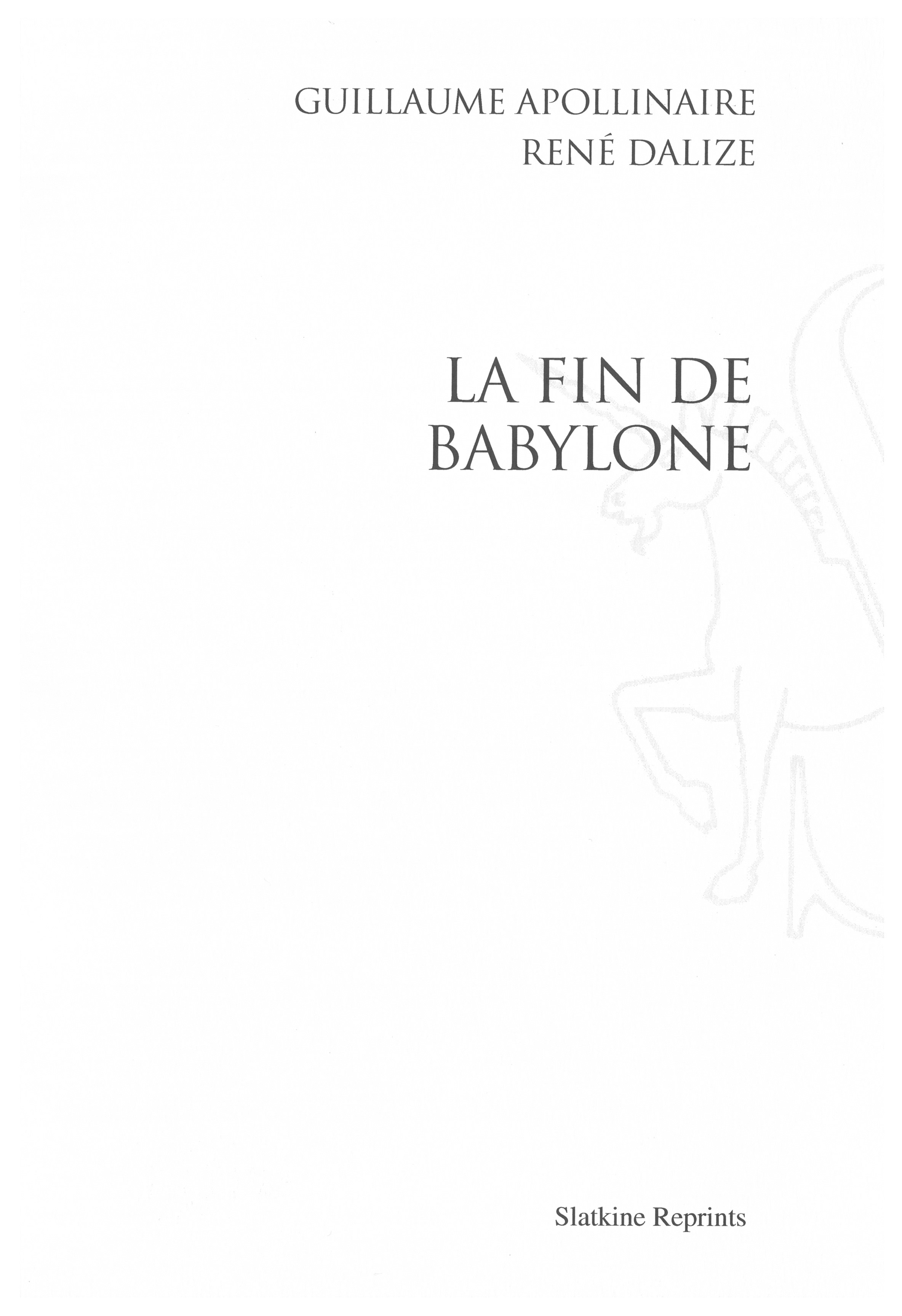 LA FIN DE BABYLONE