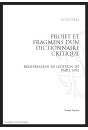 PROJET ET FRAGMENTS D'UN DICTIONNAIRE CRITIQUE