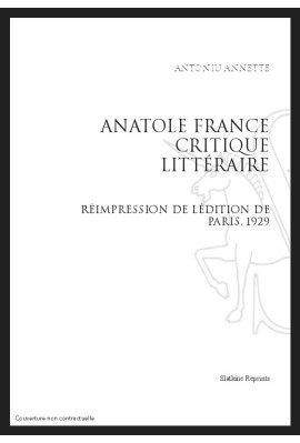 ANATOLE FRANCE CRITIQUE LITTÉRAIRE