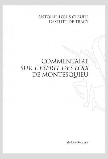 COMMENTAIRE SUR L'ESPRIT DES LOIS DE MONTESQUIEU