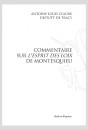 COMMENTAIRE SUR L'ESPRIT DES LOIS DE MONTESQUIEU