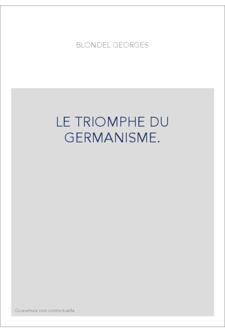 LE TRIOMPHE DU GERMANISME.