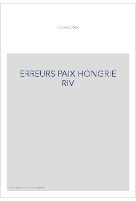 ERREURS PAIX HONGRIE RIV