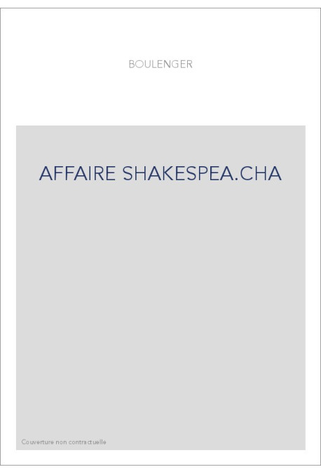 L'AFFAIRE SHAKESPEARE. EDITION ORIGINALE DE 1919