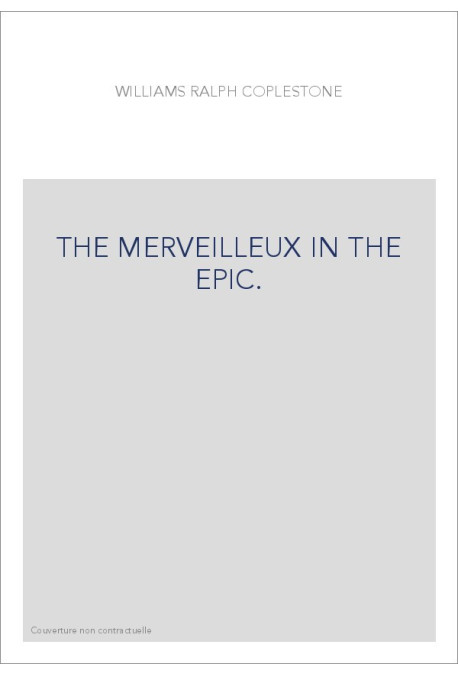THE MERVEILLEUX IN THE EPIC.