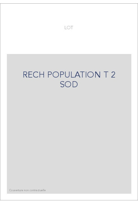 RECH POPULATION T 2 SOD