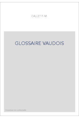GLOSSAIRE VAUDOIS
