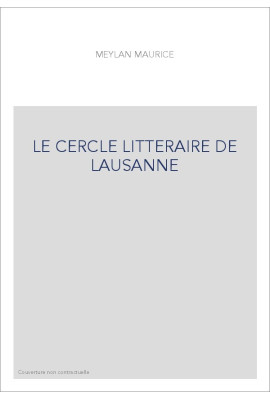 LE CERCLE LITTERAIRE DE LAUSANNE