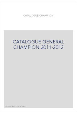 CATALOGUE GENERAL CHAMPION 2020