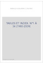TABLES ET INDEX. N°1 À 34 (1980-2009)
