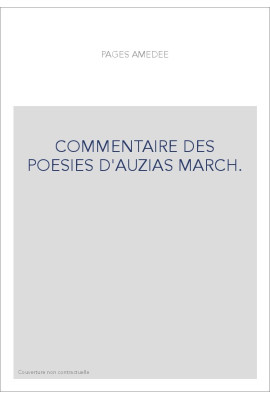 COMMENTAIRE DES POESIES D'AUZIAS MARCH.