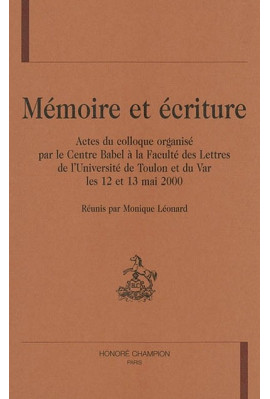 MEMOIRE ET ECRITURE