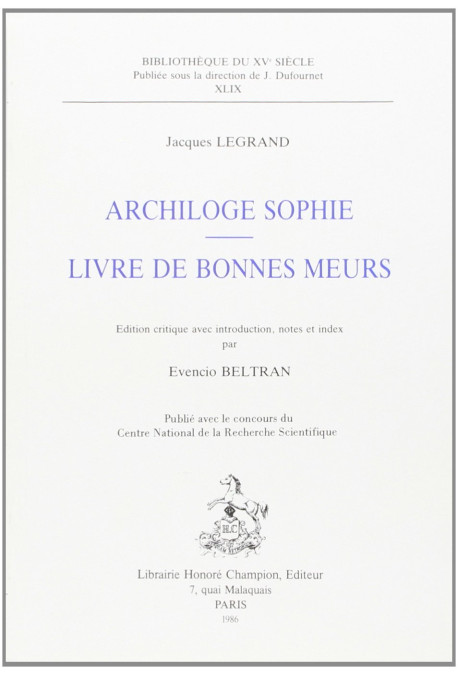 ARCHILOGE SOPHIE. - LIVRE DE BONNES MOEURS