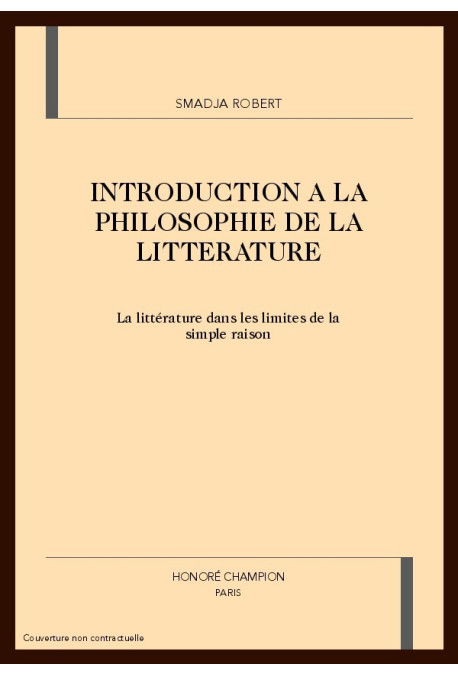 INTRODUCTION A LA PHILOSOPHIE DE LA LITTERATURE