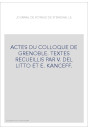 LE JOURNAL DE VOYAGE DE STENDHAL. ACTES DU COLLOQUE DE GRENOBLE.