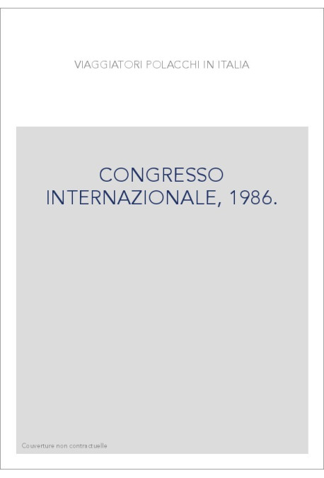 CONGRESSO INTERNAZIONALE, 1986.