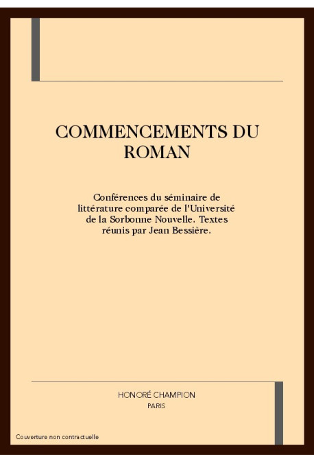 COMMENCEMENTS DU ROMAN