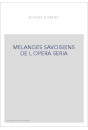 MELANGES SAVOISIENS DE L OPERA SERIA