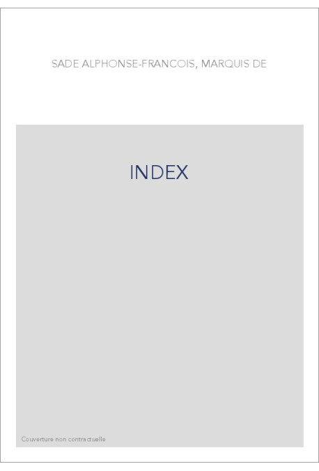CORRESPONDANCE. TOME XXVI. INDEX
