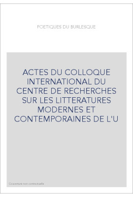 POETIQUES DU BURLESQUE.
