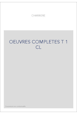OEUVRES COMPLETES T1 : CORRESPONDANCE I (1753-1766)