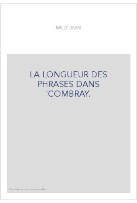 LA LONGUEUR DES PHRASES DANS 'COMBRAY.
