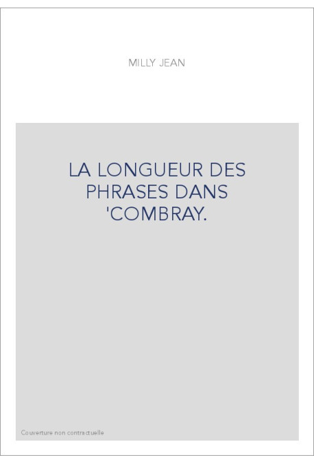 LA LONGUEUR DES PHRASES DANS 'COMBRAY.