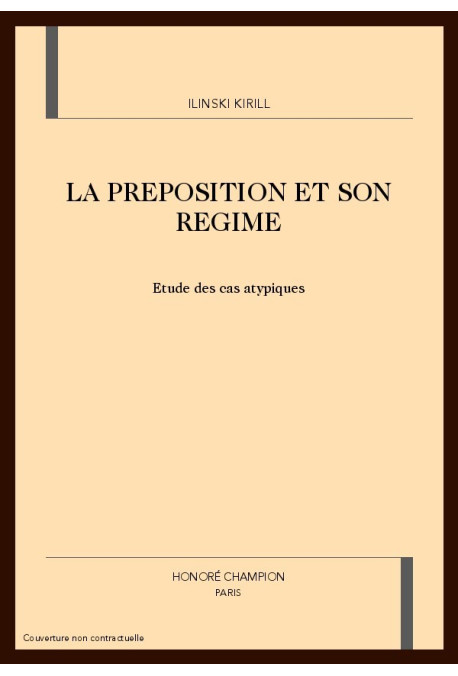 LA PREPOSITION ET SON REGIME