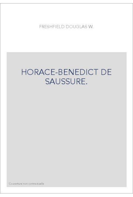 HORACE-BENEDICT DE SAUSSURE.