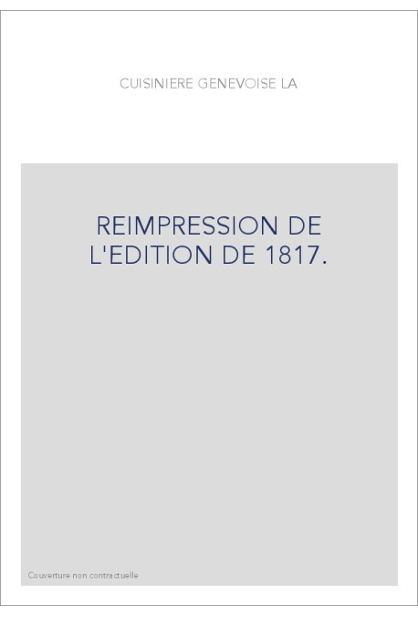 REIMPRESSION DE L'EDITION DE 1817.