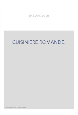 CUISINIERE ROMANDE.