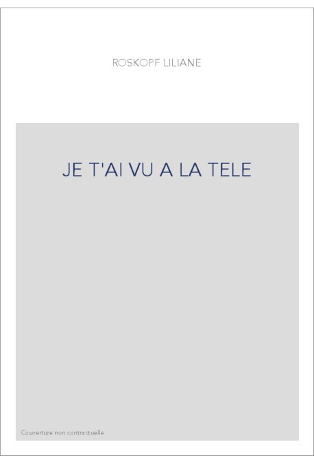 JE T'AI VU A LA TELE