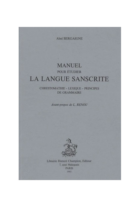 MANUEL POUR ETUDIER LA LANGUE SANSCRITE.(1984).