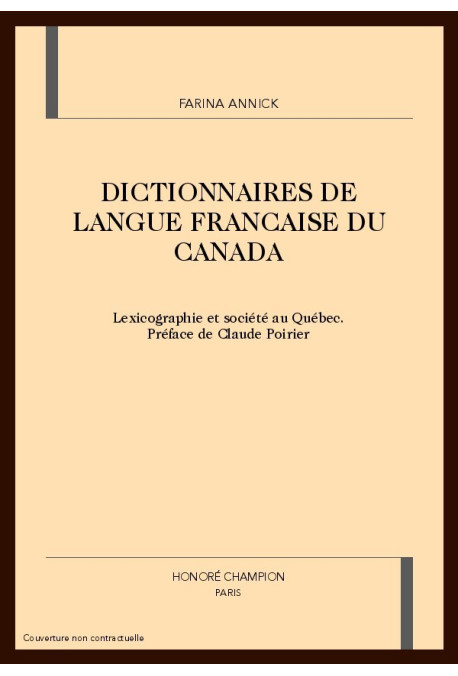 DICTIONNAIRES DE LANGUE FRANCAISE DU CANADA