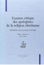 EXAMEN CRITIQUE DES APOLOGISTES DE LA RELIGION CHRÉTIENNE