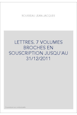 SOUSCRIPTION LETTRES 7 VOLS