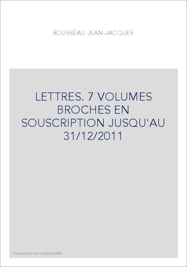 SOUSCRIPTION LETTRES 7 VOLS