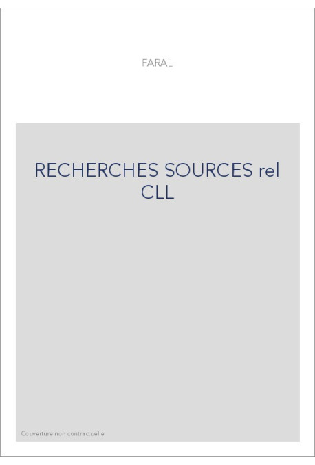 RECHERCHES SUR LES SOURCES LATINES DES CONTES ET ROMANS COURTOIS DU MOYEN AGE.