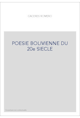 POESIE BOLIVIENNE DU 20e SIECLE