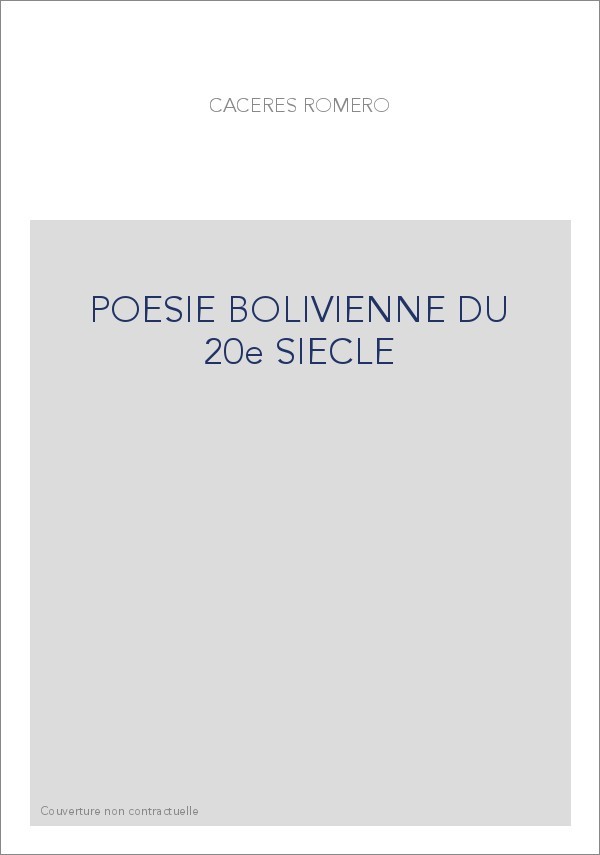 POESIE BOLIVIENNE DU 20e SIECLE